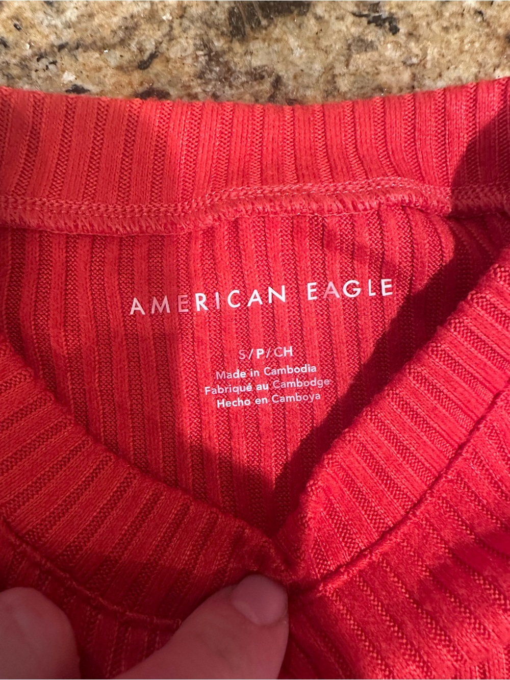 American Eagle Outfitters Cherry Red Ribbed Sweater
